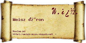 Weisz Áron névjegykártya