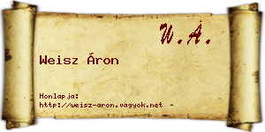 Weisz Áron névjegykártya